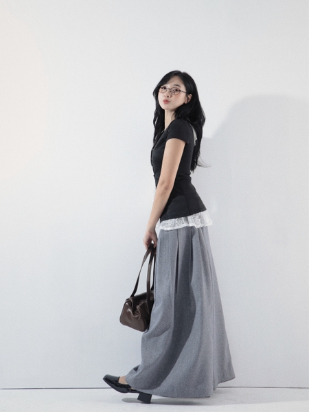 Fitted Two-Piece Button Top Set, image 3