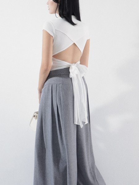 High-Neck Cross-Back Tie Top, image 6