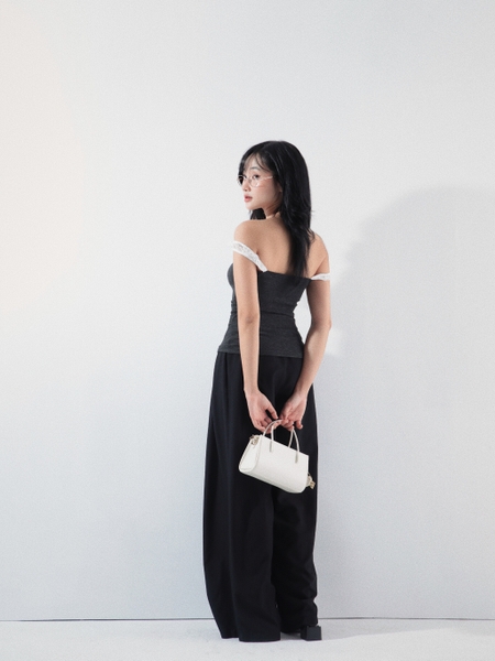 Off-the-Shoulder Tie-Waist Bandeau Top, image 3