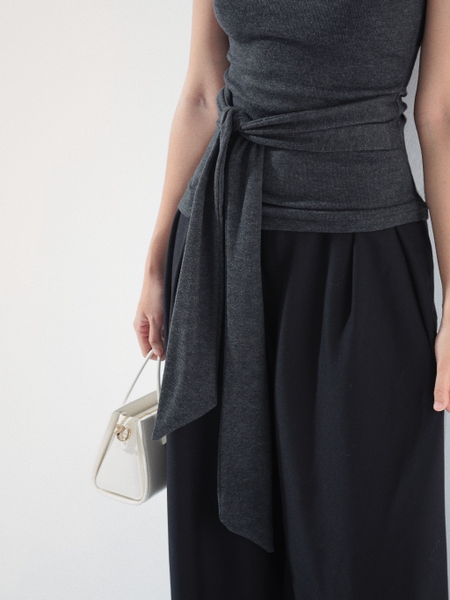 Off-the-Shoulder Tie-Waist Bandeau Top, image 6