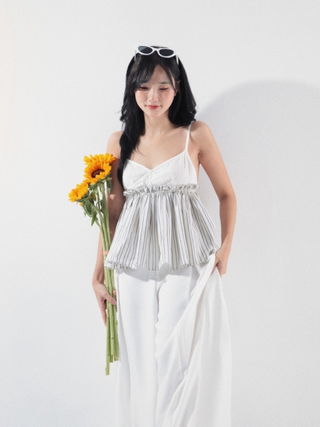 Adjustable-Strap Babydoll Top
