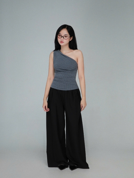 Sleeveless Asymmetric Pleated Top, image 5