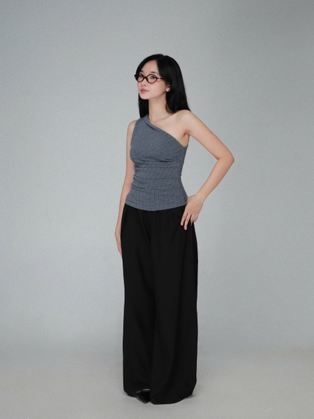 Sleeveless Asymmetric Pleated Top, image 6