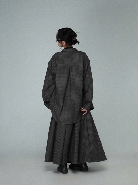 Checked Ruffle-Waist Bow Maxi Skirt, image 7
