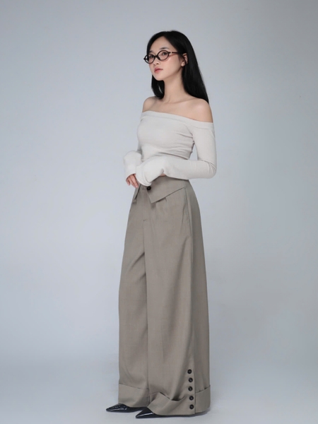 Fitted Off-the-Shoulder Long-Sleeve Top, image 5