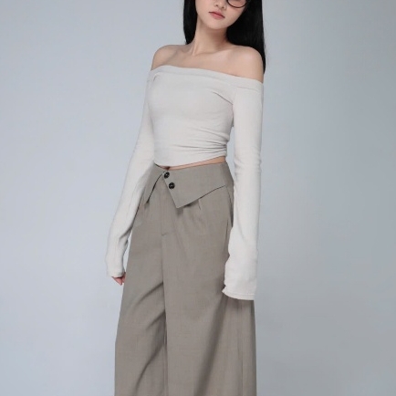 Fitted Off-the-Shoulder Long-Sleeve Top, image 6
