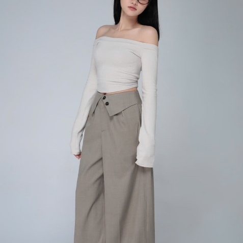 Fitted Off-the-Shoulder Long-Sleeve Top, image 7