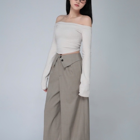 Fitted Off-the-Shoulder Long-Sleeve Top, image 8