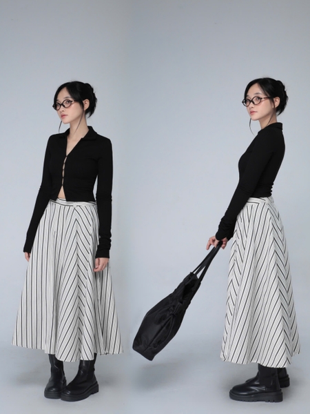 Checked Midi Skirt