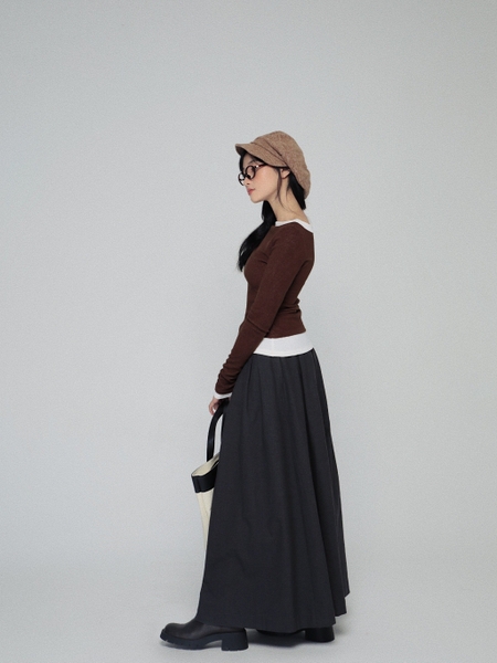 Layered-Look Boat-Neck Long-Sleeve Top, image 3