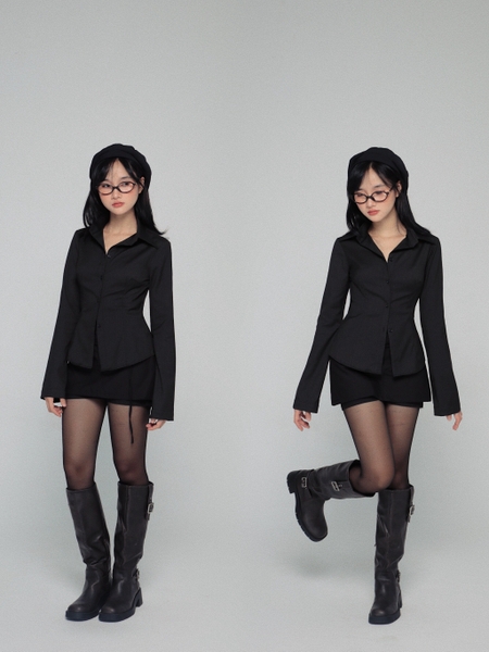 Fitted Shirt with Flared Sleeves, image 1