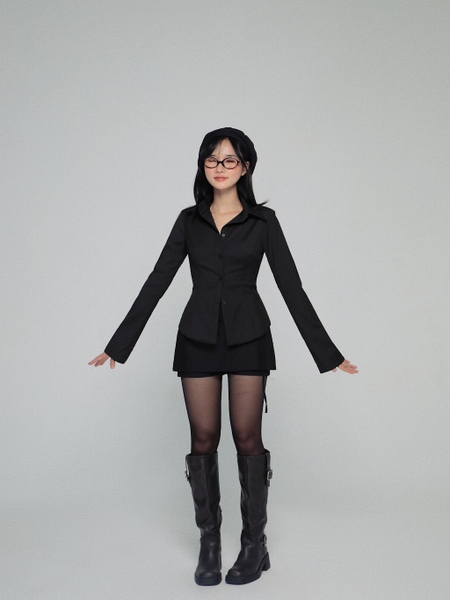 Fitted Shirt with Flared Sleeves, image 6