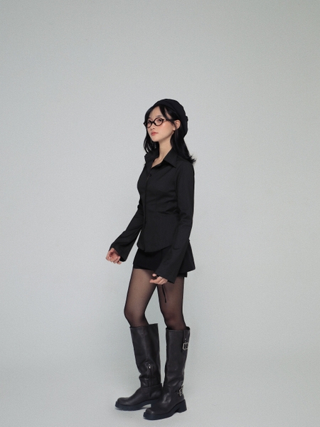 Fitted Shirt with Flared Sleeves, image 8