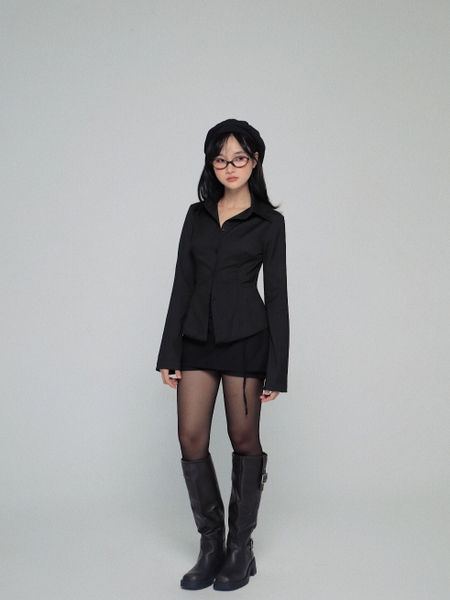 Fitted Shirt with Flared Sleeves, image 5