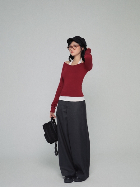 Wrinkle-Resistant Wide-Leg Trousers, image 4
