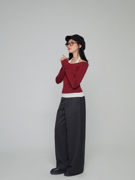 Wrinkle-Resistant Wide-Leg Trousers, image 7