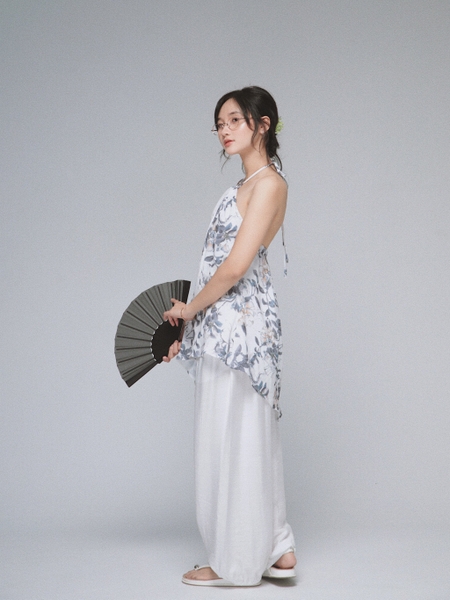 Floral Open-Back Halter Top, image 4