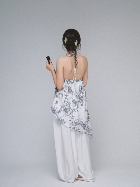 Floral Open-Back Halter Top, image 5