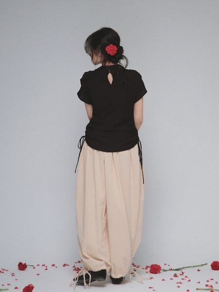 Pleated Linen Balloon Trousers, image 4