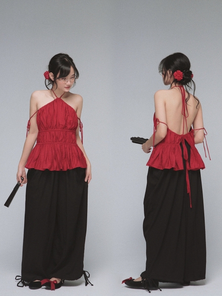 Pleated Linen Balloon Trousers, image 6