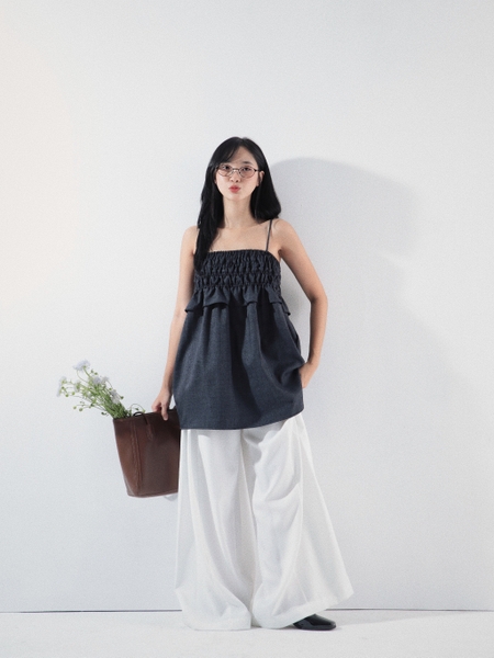 Adjustable-Strap Shirred Top, image 5