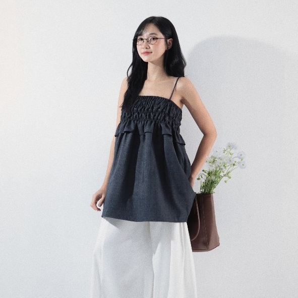Adjustable-Strap Shirred Top, image 9