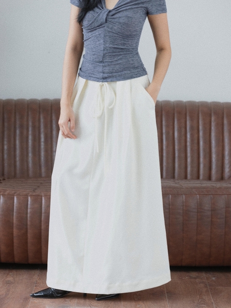 Low-Rise Tie-Panel Skirt
