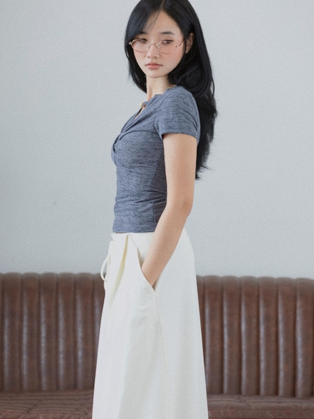 Low-Rise Tie-Panel Skirt, image 6