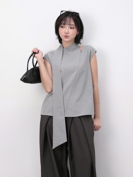 A-Line Tie-Neck Top, image 1