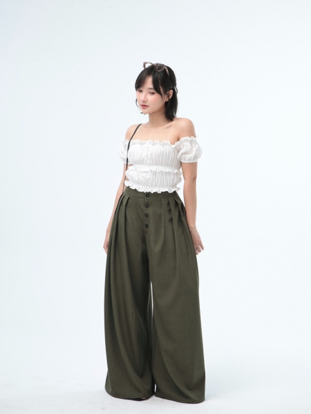 Seleen, Áo chun nhún bèo bo chun trễ vai dáng ngắn, WT0218
