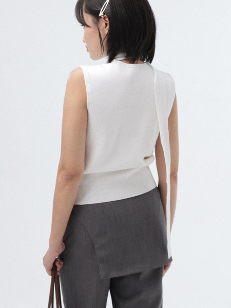 Seleen, Áo dệt kim tay ngắn cao cấp chi tiết dây cổ dài, WT0223