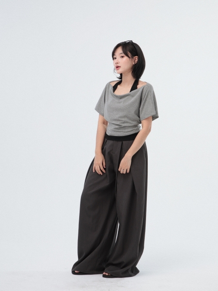 Seleen, Áo layer 2 món (có thể mặc tách rời) form trễ vai cổ yếm mặc được nhiều kiểu, WT0229