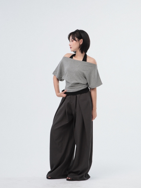 Seleen, Áo layer 2 món (có thể mặc tách rời) form trễ vai cổ yếm mặc được nhiều kiểu, WT0229