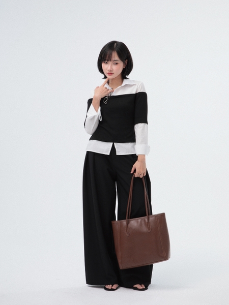 Seleen, Áo sơ mi công sở form ôm giả layer tay dài, WT0230