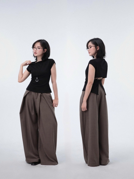 Seleen, Áo thun ôm cổ ngang cao chi tiết hở lưng mắc cài, WT0246