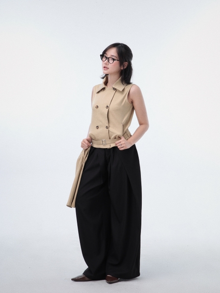 Seleen, Áo kaki kèm cape (có thể tháo rời) form lơi chi tiết thắt lưng cổ bẻ hàng nút, WT0244
