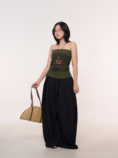 Seleen, Áo ống dệt kim họa tiết kẻ ngang co dãn form ôm lơi, WT0249