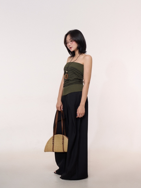 Seleen, Áo ống dệt kim họa tiết kẻ ngang co dãn form ôm lơi, WT0249