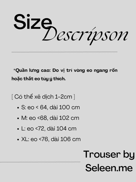 Seleen, Quần tây lưng cao ống rộng chi tiết vạt thắt dây (có thể tháo rời), WB0251