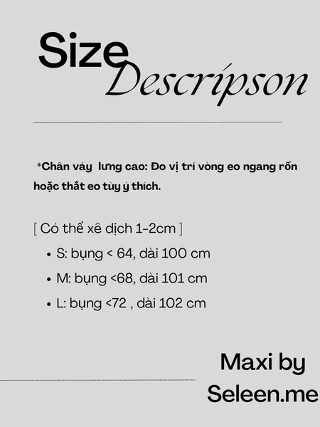 Seleen, Chân váy maxi lưng cao chi tiết vạt chéo họa tiết kẻ sọc, WB0256