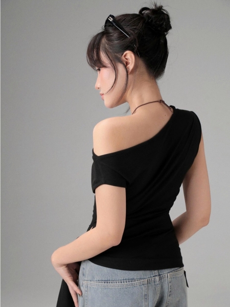 Seleen, Áo thun trễ vai chéo form ôm body chi tiết dây buộc eo, WT0260
