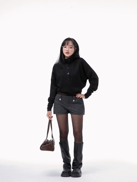 Low-Rise Checked Shorts, image 2