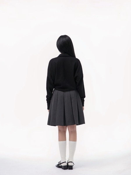 High-Waisted Pleated Midi Skirt, image 3