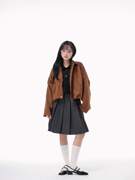 High-Waisted Pleated Midi Skirt, image 5