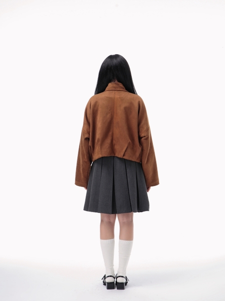 Relaxed Cropped Suede Jacket, image 6