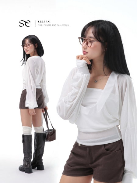Long-Sleeve Top and Bandeau Set, image 1