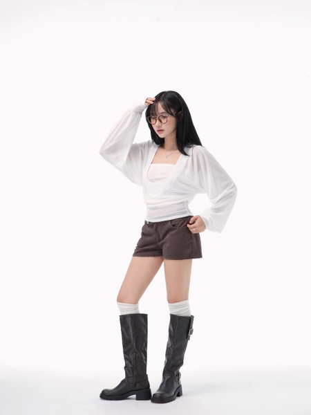 Long-Sleeve Top and Bandeau Set, image 3