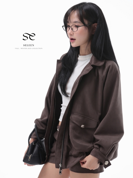 Relaxed Longline Suede Jacket