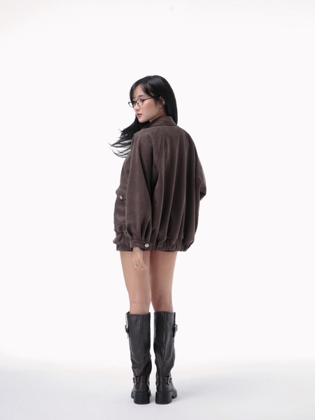 Relaxed Longline Suede Jacket, image 5