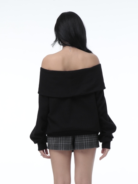 Relaxed Off-the-Shoulder Knit Top, image 2